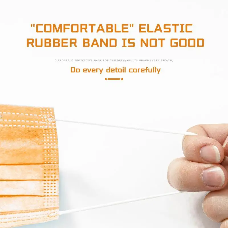 10/50/100/200/500pcs Disposable Orange Face Mask 3 Layers Filter Breathable Gauze Elastic Earloop Adult Mouth Masks | Красота и