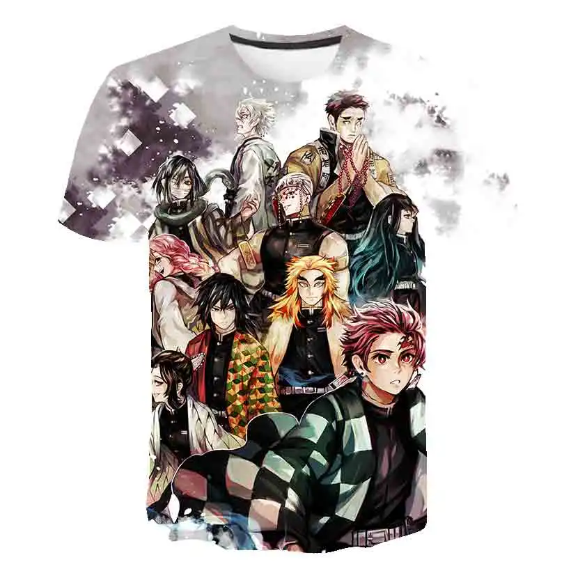 

3D Kimetsu No Yaiba T Shirt Men Kawaii Cartoon Demon Slayer Tshirt Japan Anime Demon Slayer Blade Unisex Graphic T-shirt Male