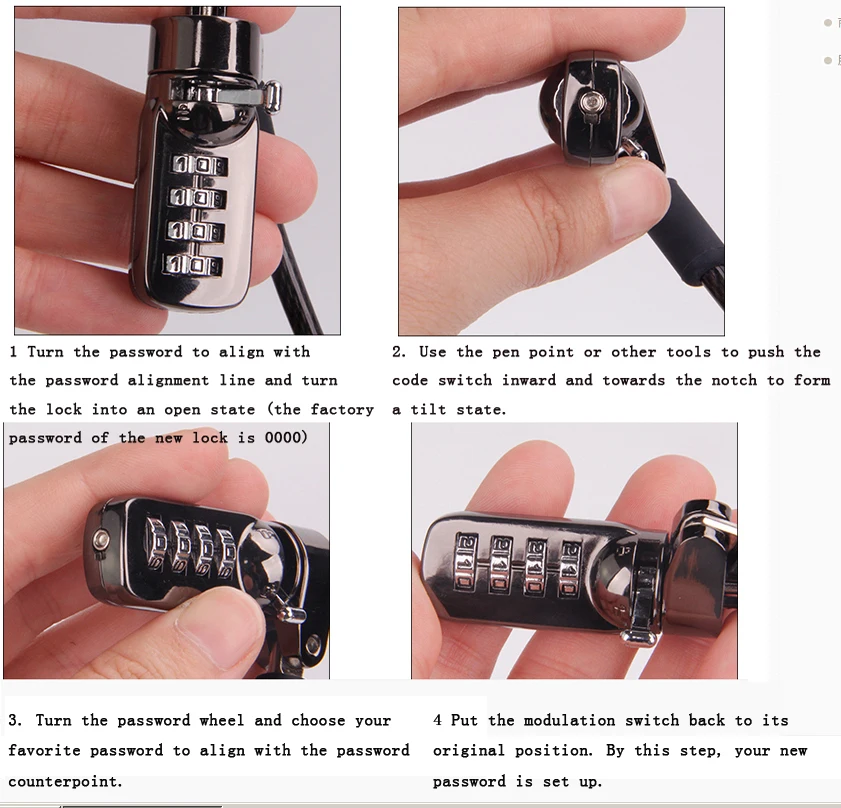 Новое поступление 4 разрядный Пароль безопасности замок для компьютера Анти