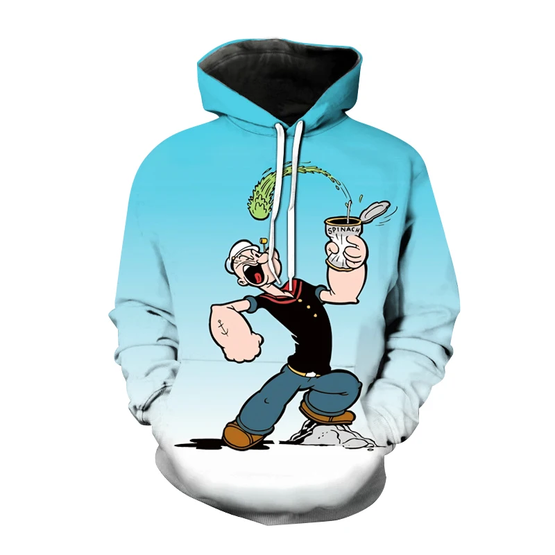 

Popeye 3D Printing Hoodie Cartoon Pattern Hooded Sweatshirt Fall Men's Women's Fashion Pullover Hip Hop Streetwear Hoodie Unisex