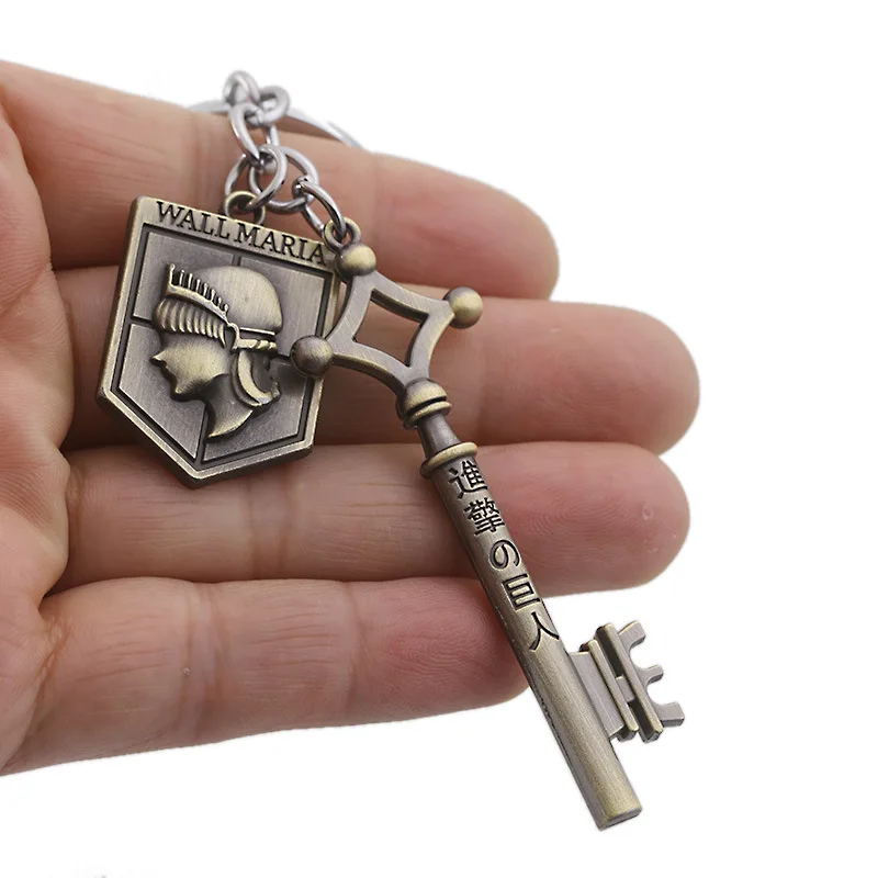 

Anime Attack on Titan Wall Maria Sina Keychains Levi Mikasa Rivaille Ackerman Metal Keyrings Pendants Cosplay Accessories Figure
