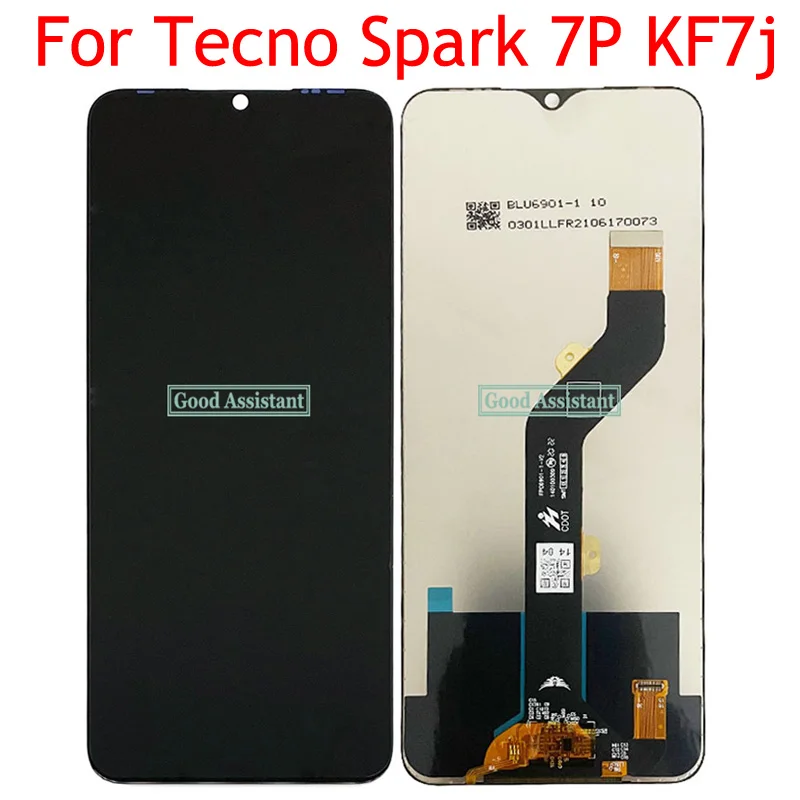 Высококачественный черный 6 8 дюймов для Tecno Spark 7P KF7j Полный ЖК-дисплей сенсорный