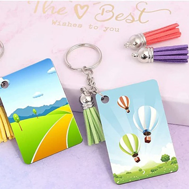 

80 Pieces Sublimation Keychain Set Christmas Small Pendant Decoration Heat Transfer Products Blank Supplies Crafts