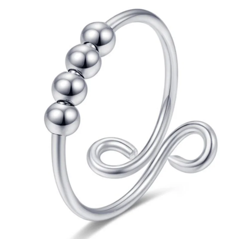 2021 модное позолоченное кольцо для тревоги 18K вращающееся медное женщин - купить