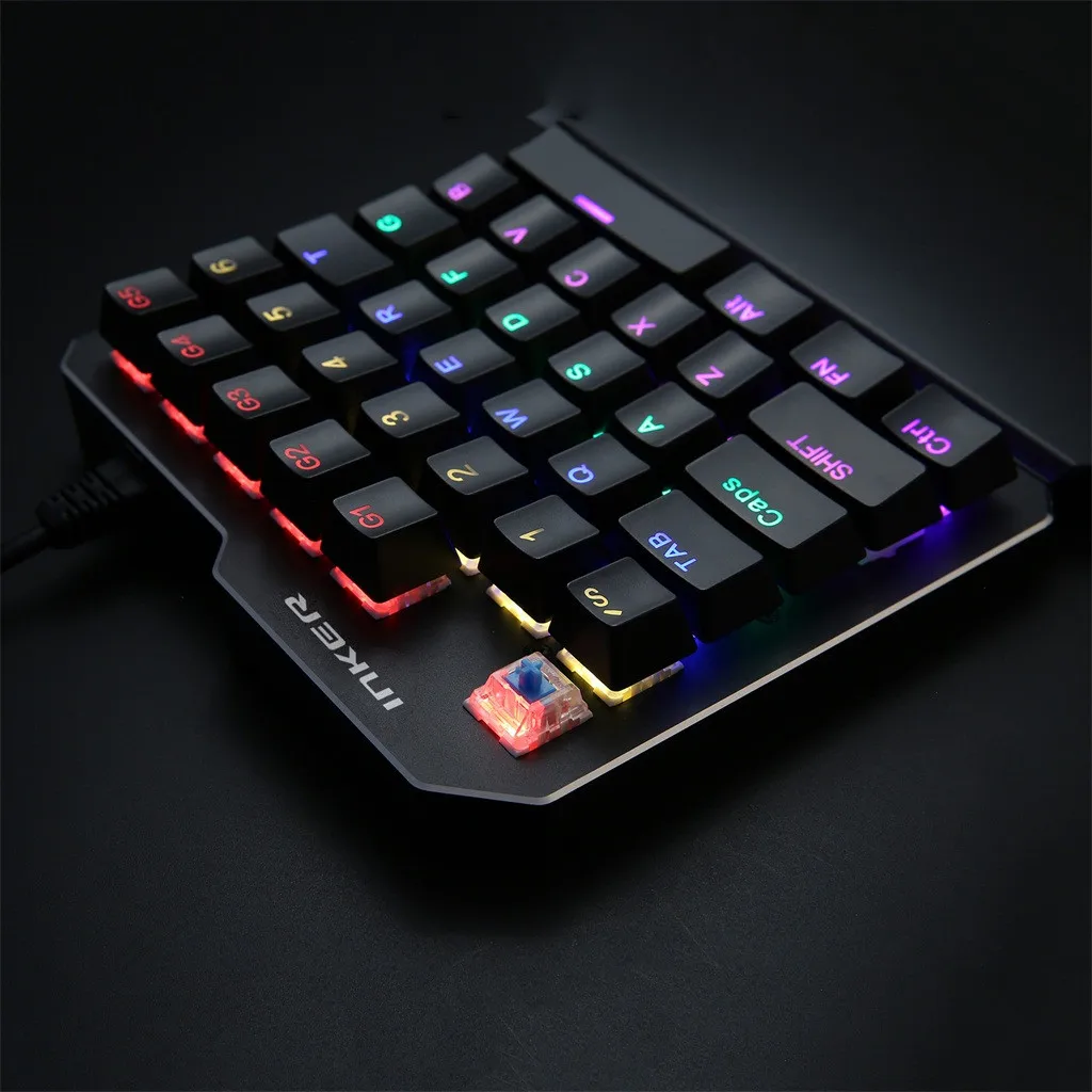 Проводная игровая клавиатура с RGB подсветкой 35 клавиш эргономичная одной рукой