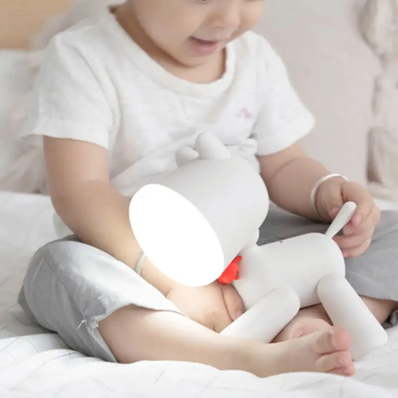 

Lovely Puppy Night Light for Child Kids Bedroom Reading Lamp for Working Study Sleeping USB Rechargeable Two Brightness