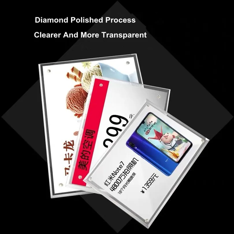 Настенное крепление 150x100 мм Толщина 6 Магнитная акриловая рамка для этикеток и