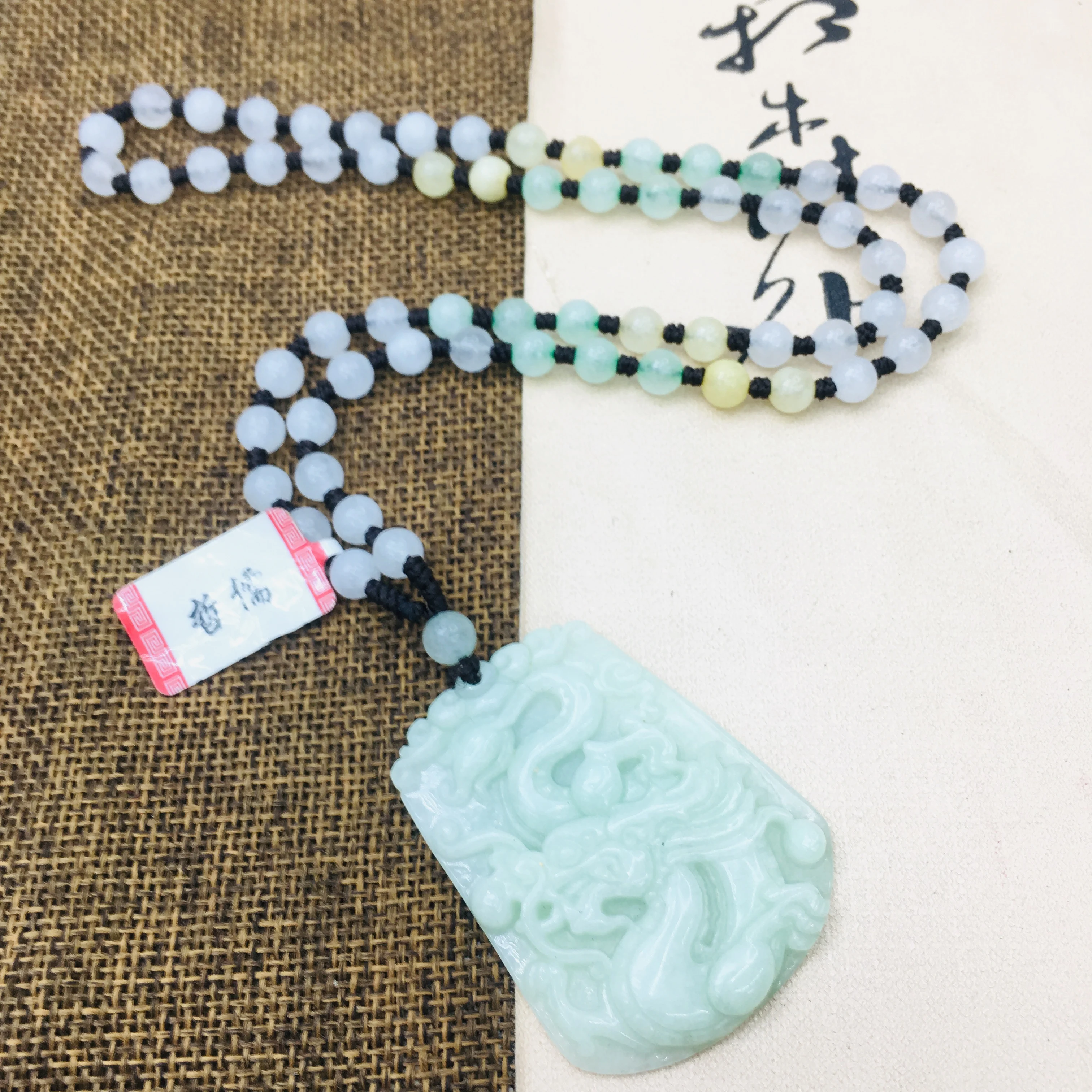 Натуральный Изумрудный нефрит ручной работы резной Зеленый Большой дракон кулон