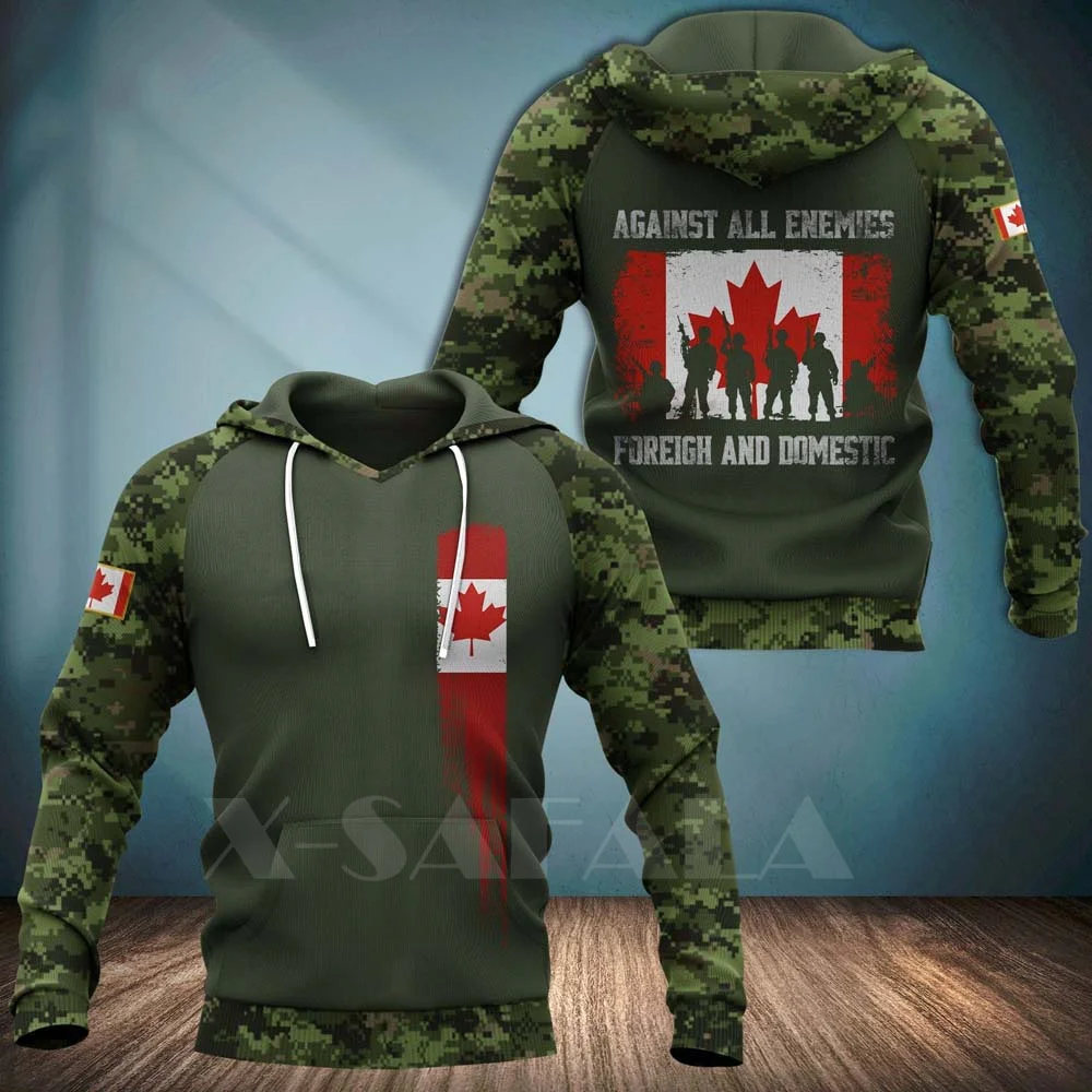 Канадская армия Solidier Канада 3D печать Толстовка весна осень для мужчин женщин