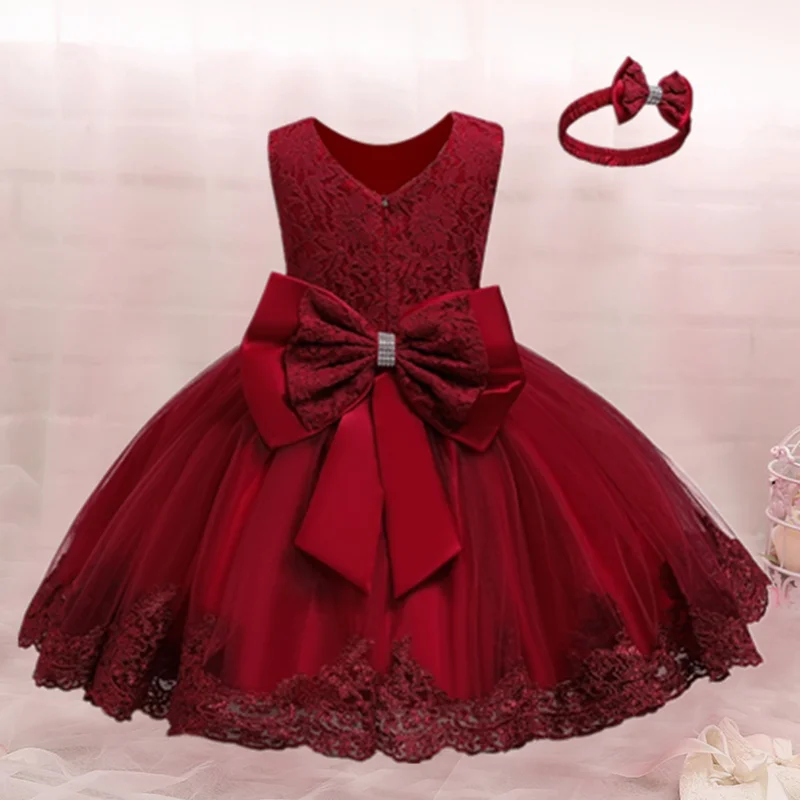 

Girls Christmas Princess Dress For Kids Lace Embroidery Party and Wedding Party Tutu Dresses Children Ball Gown New Year Costume