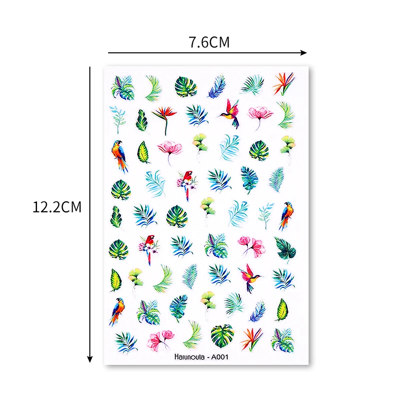 

Harunouta Summer Lines Lotus Lotus Seeds 3D Nail Sticker Spring Flower Leaves Sliders Transfer Decals For Nails Decoration
