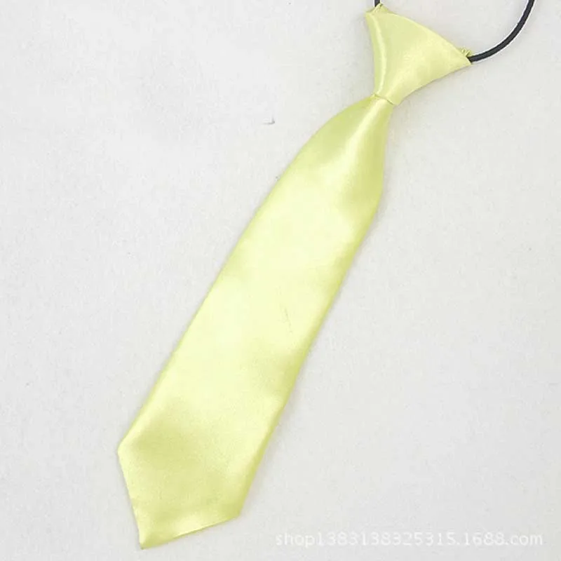 Kid Light Yellow Бренд, мужские галстуки для родителей и детей, синие, фиолетовые, красные галстуки на шею, мужские галстуки на шею, одноцветные регулируемые Галстуки Для Свадьба, деловые, вечерние - Цвет: Kid Light Yellow