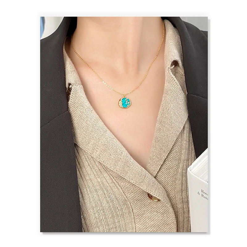 

925 Sterling Silver Moon Planet Necklace Gift For Mom Present Zircon Gold Luxury Designer Chian Collier Femme Argent Jewelry