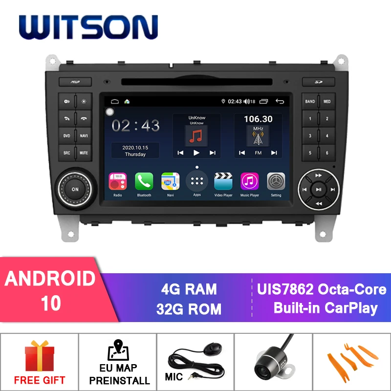 WITSON S310 Android 10 0 Восьмиядерный (8 ядер) Автомобильный DVD GPS для MERCEDES BENZ CLK W209 CLS W219 4 Гб +