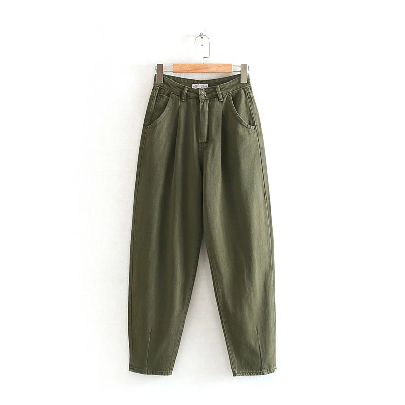 ZA Women's Loose Tooling Pants 2019 Autumn and Winter New Elastic Waist High Trousers England Wild Sports | Женская одежда