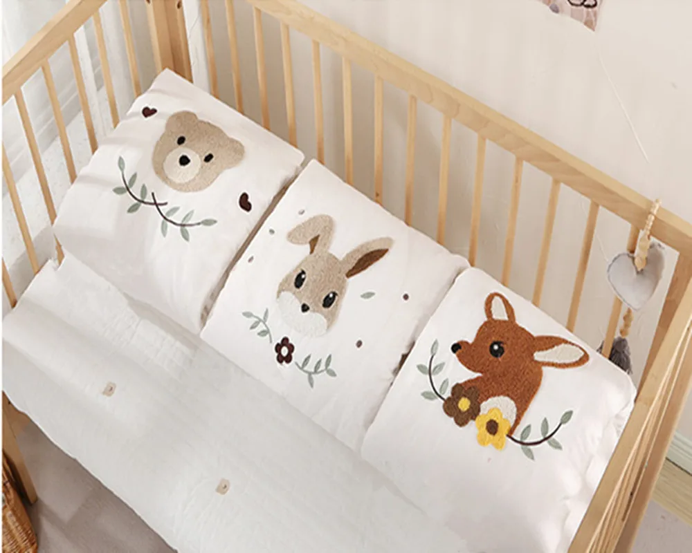 Baby Blanket & Swaddling Newborn Thermal 100% Cotton Cartoon Bear Fleece Blanket Winter Bedding Quilt Infant Wrap Kids Room Deco