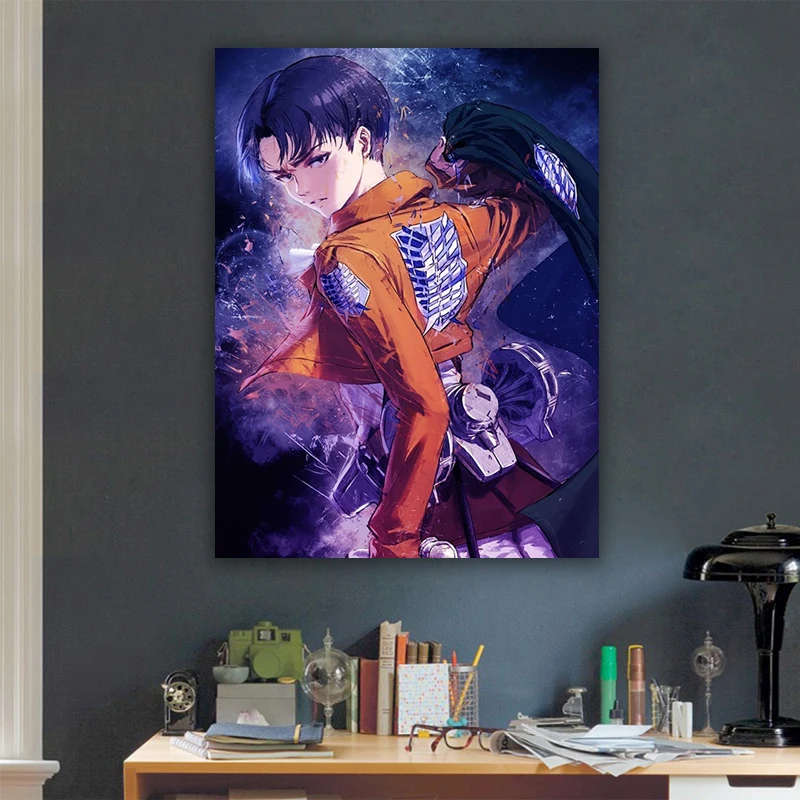 

Home Decor Levi Ackerman Canvas Painting Wall Art Attack on Titan Poster Printed Modular Anime Pictures For Bedroom Framework