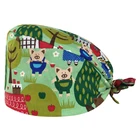 Шапки унисекс для хирургических операций, регулируемые эластичные разноцветные шапки из хлопка