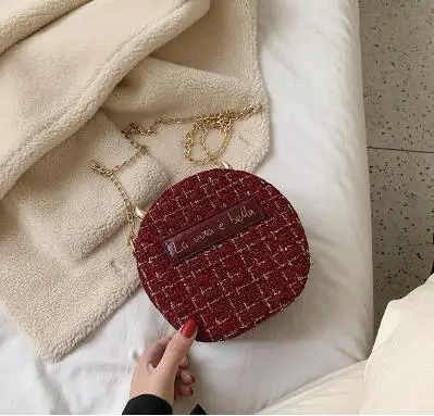 Ослепительная лакированная кожа круглый модный Дьявол Рога девушки цепи сумка через плечо Сумка Кроссбоди мини сумка для женщин клапаном - Цвет: new wine