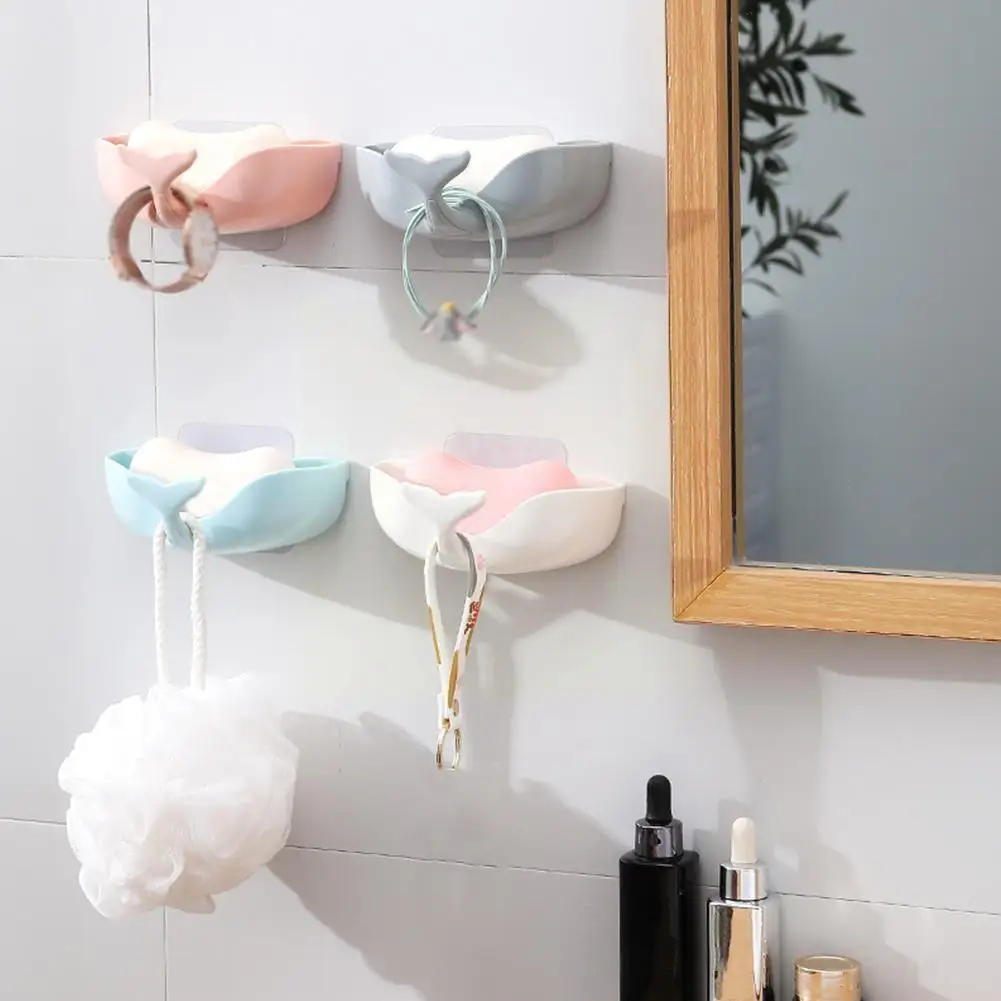 

Bathroom Fishtail Soap Dish Fish Tail Hook Shelf Soap Moisture-proof Holder Soap Storage Free Box Box Storage Punc C1u2