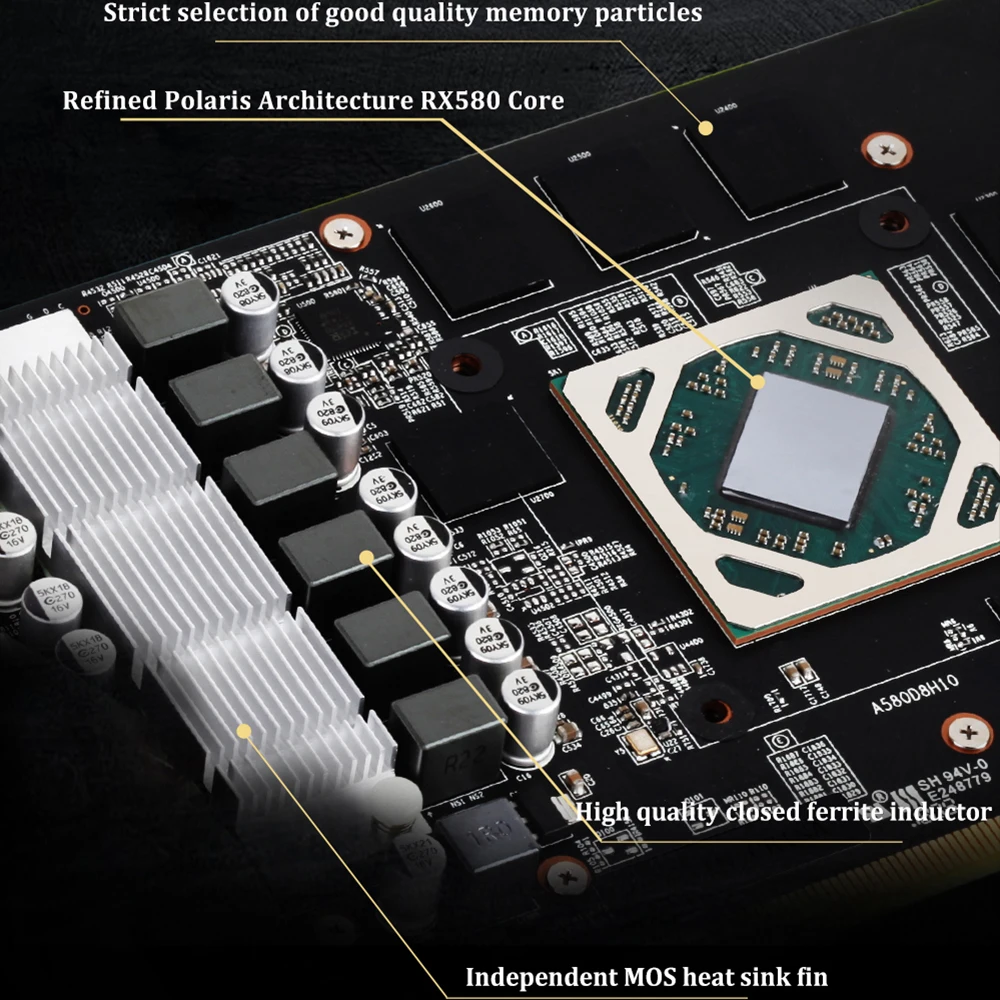 Видеокарта MAXSUN rx 580 4 Гб графический ПК gpu GDDR5 AMD 1168 1284 МГц 256 бит 7000 2048 единиц HDMI + DP * 3