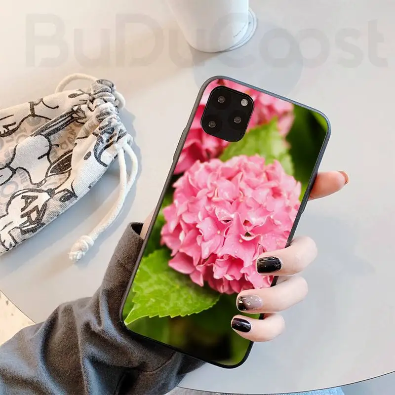 beautiful hydrangea shell phone case for iphone 11 pro11 pro max x xs xr xs max 8plus 7 6splus 5s se 7plus case free global shipping