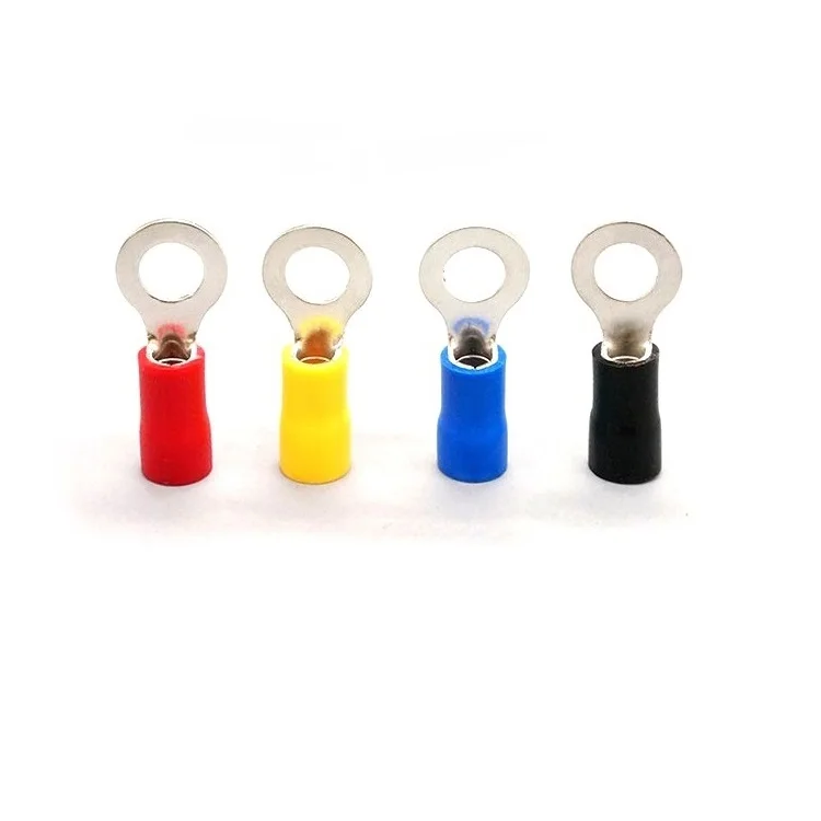 5pcs RV1.25-3 RV2-3 RV2-4 RV3.5-4 RV5.5-4 Wire Terminal Crimp Splice PVC Insulation Circular Round Cold Pressg Cable End Connect |