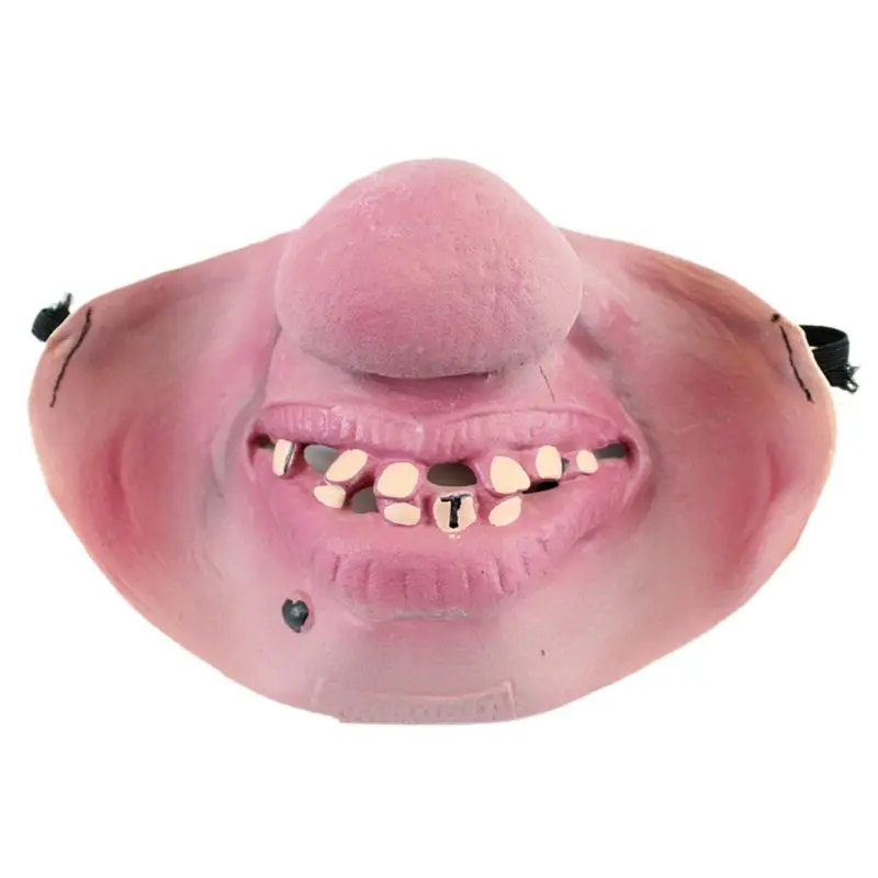 Забавная латексная маска на половину лица страшная с большим носом/узором для