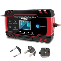 car lead acid battery charger motorcycle car battery charger 1224v 8a touch screen pulse repair digital lcd display