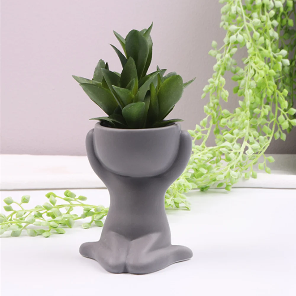 

Humanoid Ceramic Flower Pot Gift Vase Portrait Vase Fleshy Flower Pot Flower Vase Home Decoration Cute Birthday Gift