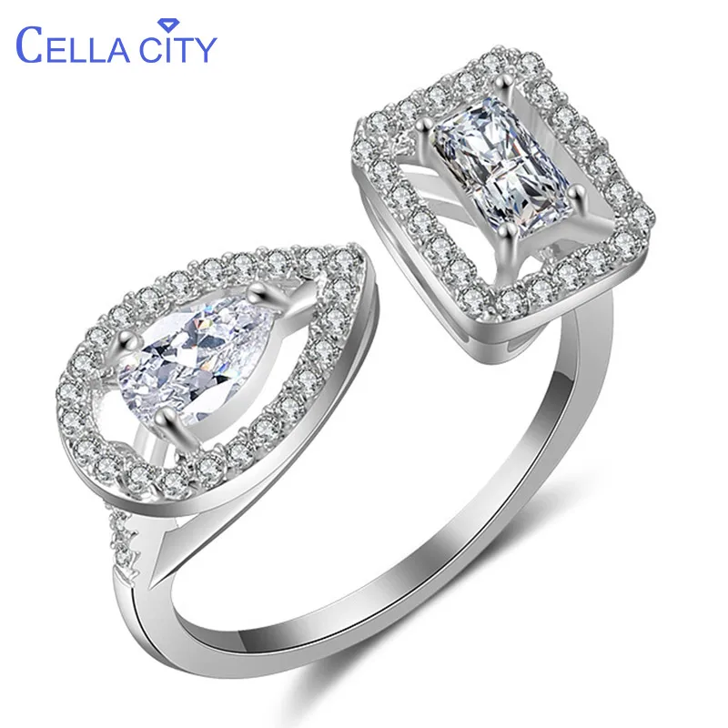 Женское кольцо Cellacity из серебра 925 пробы хорошее ювелирное изделие в форме капли