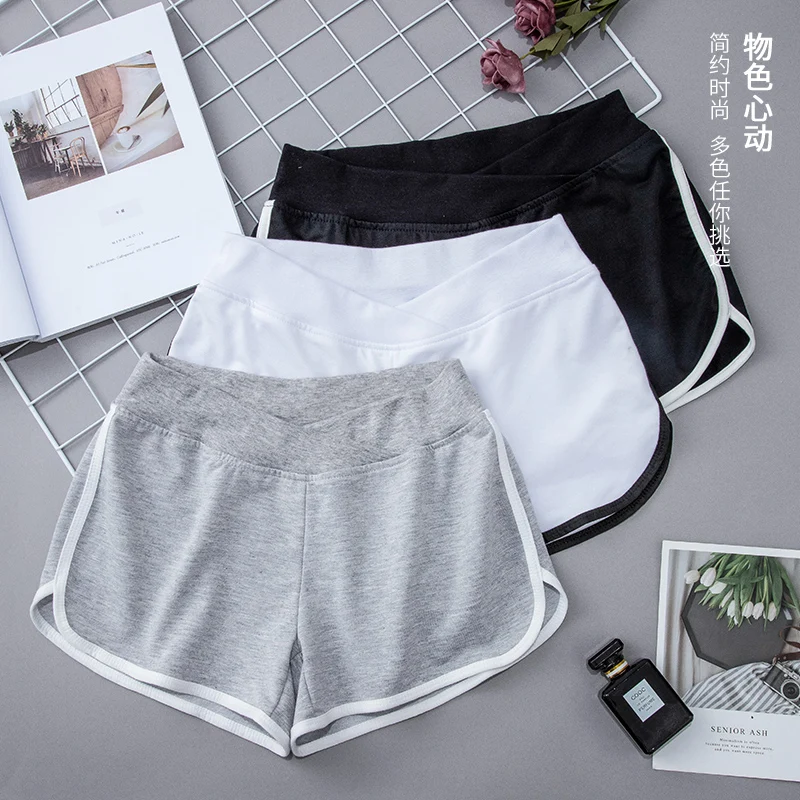 New Maternity Sports Shorts for Pregnant Women High Waist Pregnant Pants Maternity Clothes Straight Trouser Pregnancy Clothing