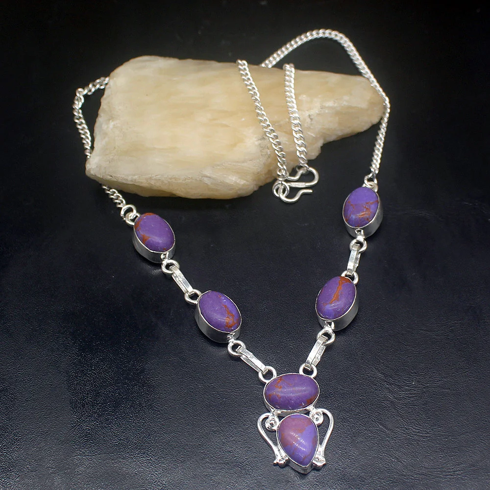 Gemstonefactory Jewelry Big Promotion 925 Silver Purple Sea Sediment Lovely Women Ladies Gifts Chain Necklace 48cm 202101567