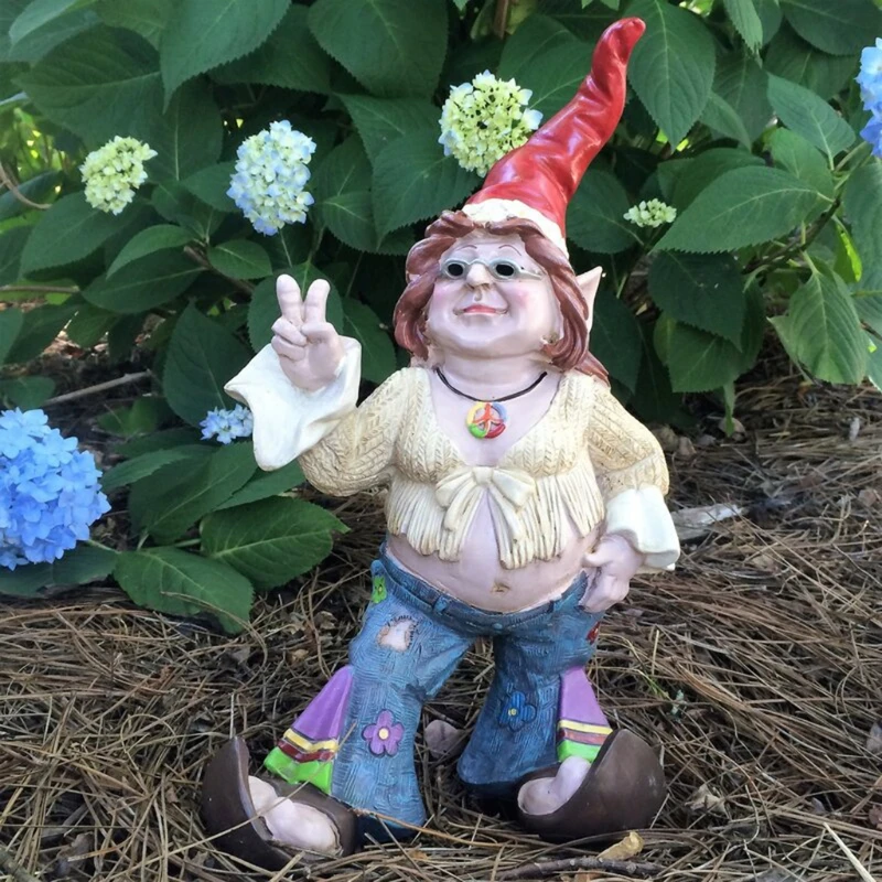 

Cool Fashion Sunglasses Gnome Figurine Statue Garden Ornament Art Resin Craft Landscaping Yard Sculptures Decoration
