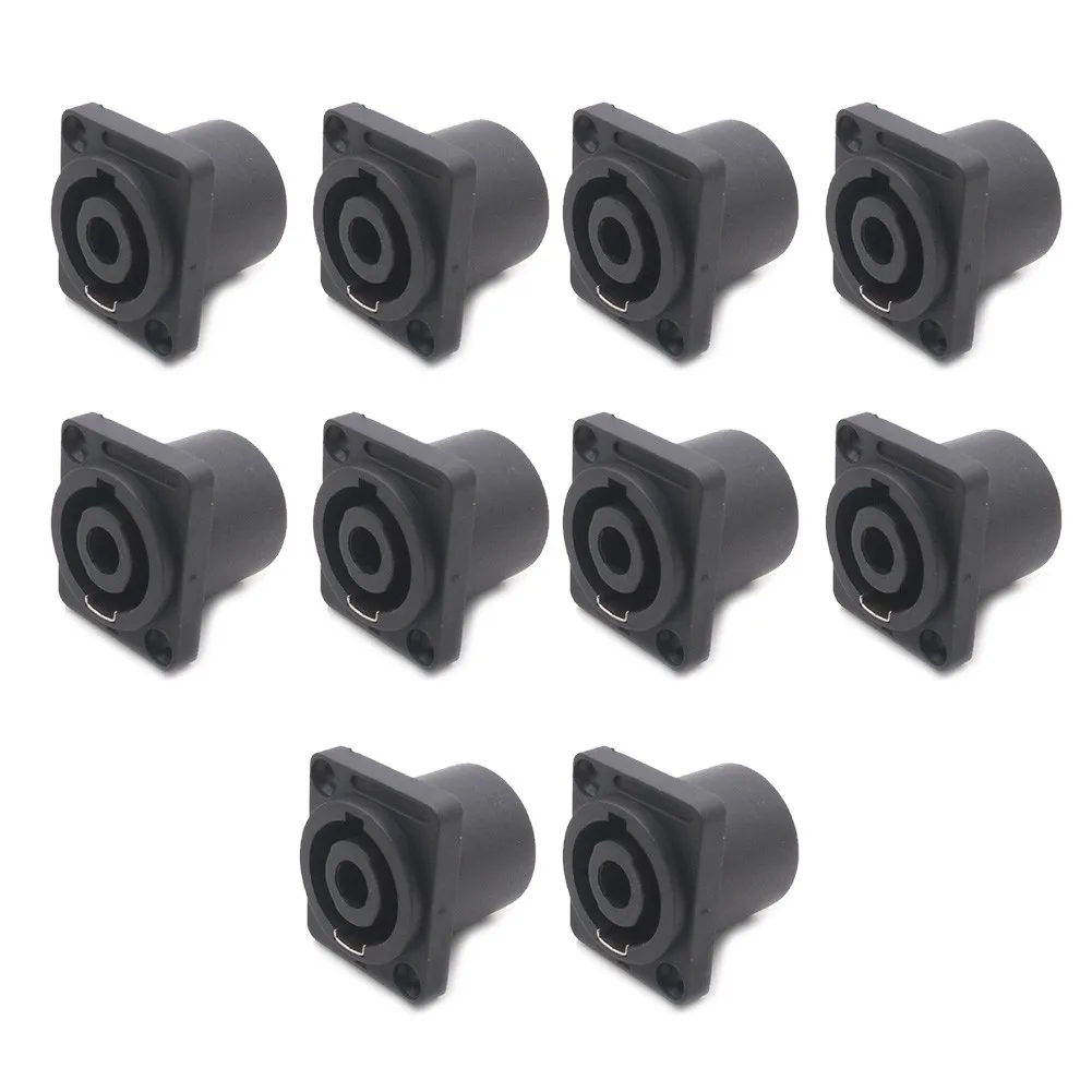 

10Pcs 4 Pin Speakon Speaker Female Jack Compatible Audio Cable Panel Socket Connector Panel Mount 4 Poles Powercon Connect