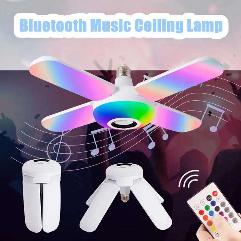 RGB Bluetooth-совместимая музыкальная потолочная лампа светодиодсветодиодный 50 Вт E27