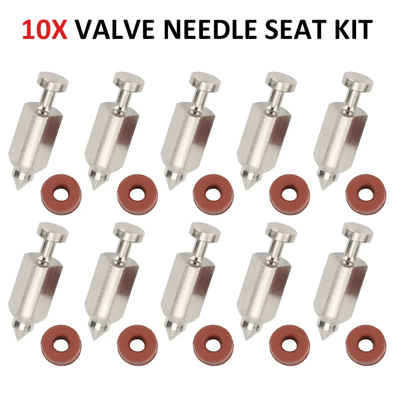 

10 Set Carburetor Float Valve Needle Seat Kit Fit For Floating Needle Seat Needle Valve Parts Accessories