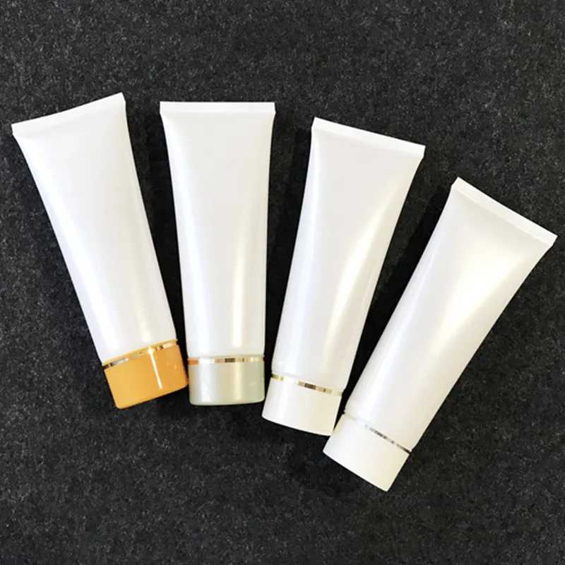 

Wholesale 100ml Cosmetic Soft Tubes Pearl White Conditioner Bottle Cleansing Cream Hand Cream Containers Refillable tubes