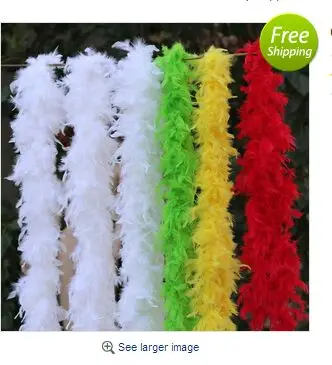 Дешевые перо Boas 2 м Боа Из Перьев Марабу полоса для свадебное шарф много цветов
