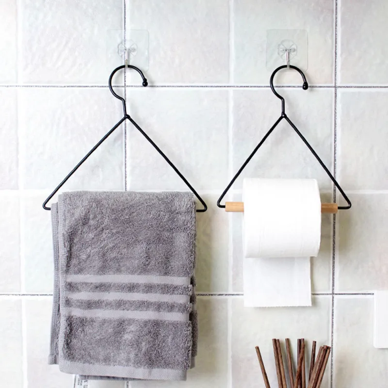 

Kitchen Towel Rack Tissue Paper Roll Holder Scarves Triangle Dish Cloth Stand Shelf Bathroom Toilet Storage Hook Wood Organizer