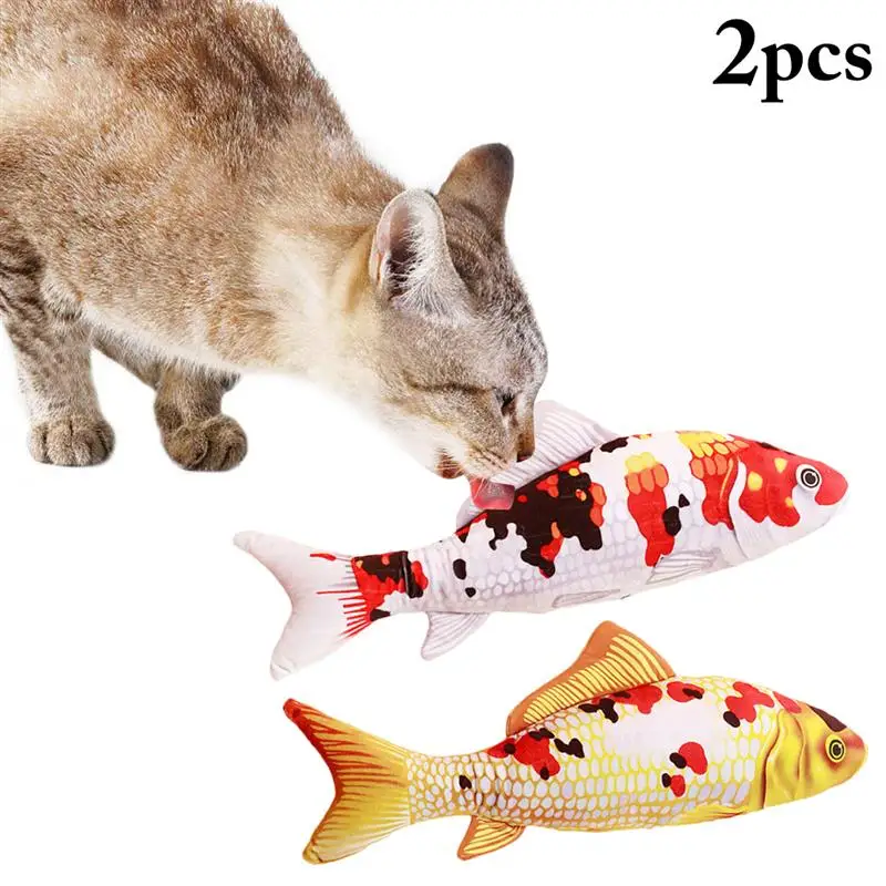 2 шт./компл. жевательная игрушка в форме рыбы котенка имитация плюшевой кошачьей