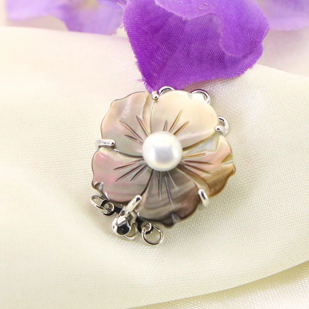 Высококачественная 3-рядная пряжка в виде цветка Пряжка из сплава с жемчугом