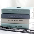 Милый однотонный дизайн с магнитной пряжкой, 365 дней, Еженедельный план, дневник, планировщик, записные книжки, журналы формата A6, школьные принадлежности, канцелярские принадлежности, подарок