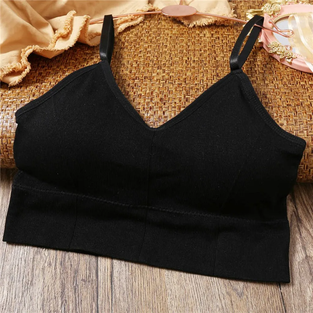 

#46 Strap Crop Top Women Soild Color Tank Seamless Underwear Female Sexy Lingerie Adjustable Camisole Veste Gilet Courte Femme