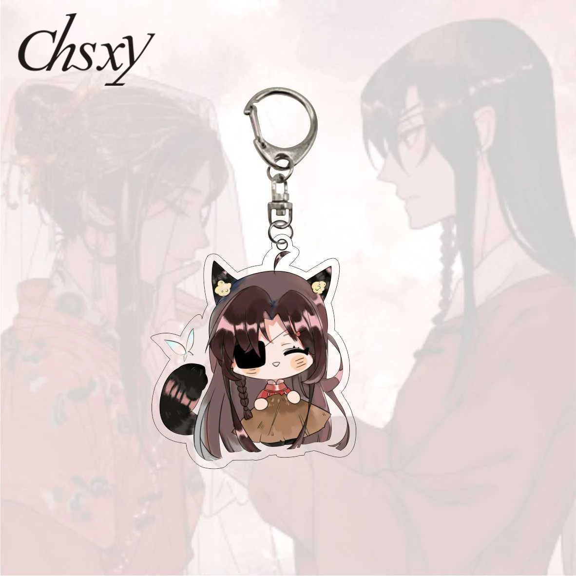 

Acrylic Keychain Anime Tian Guan Ci Fu Xie Lian Hua Cheng Figures Keyring Art Photo Pattern Bag Car Pendant Jewelry Accessories