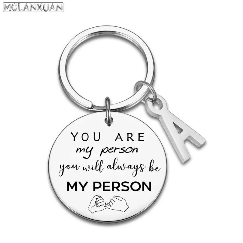 

Friendship Graduation Gift Keychain for Him Her Lettering A-Z Keyrings for Women Men Girl Boy Daughter Son Graduate from Dad Mom