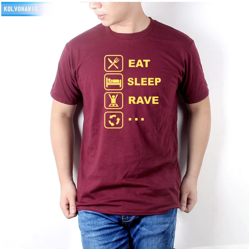 Новинка 2021 футболка Haikyuu с принтом Eat Sleep Rave хлопковая модная мужская одежда