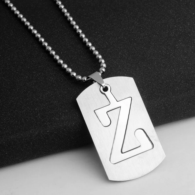 

English initial letter Z name symbol necklace detachable double layer text stainless steel English alphabet Family gifts jewelry