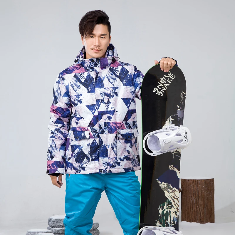 Лыжный костюм для мужчин зимний теплый ветрозащитный водонепроницаемый Спорт на