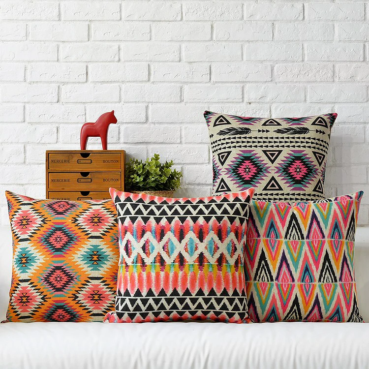 

Bohemia Decorative Cushions Cover Boho Throw Pillows Case Ethnic Geometric Cushion Cover Home Decor Pillowcase for sofa 45x45cm